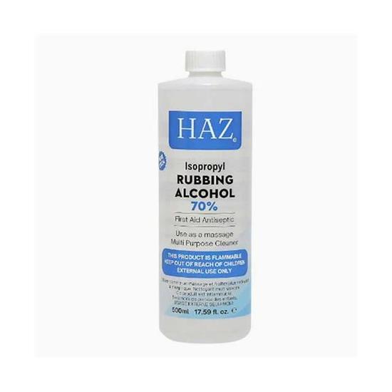 Haz Isopropyl Rubbing Alcohol 70 Percent First Aid Antiseptic 500ml