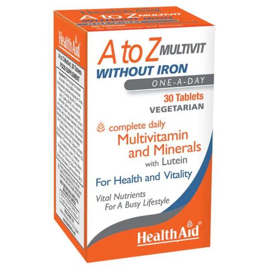 Health Aid A-Z Multivit Without Iron Tablets 30 Tablets