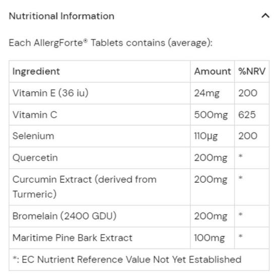 Health Aid AllergForte Tablets 60 Tablets