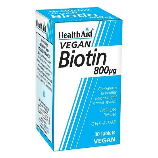 Health Aid Biotin 800ug Tablets 30 Tablets