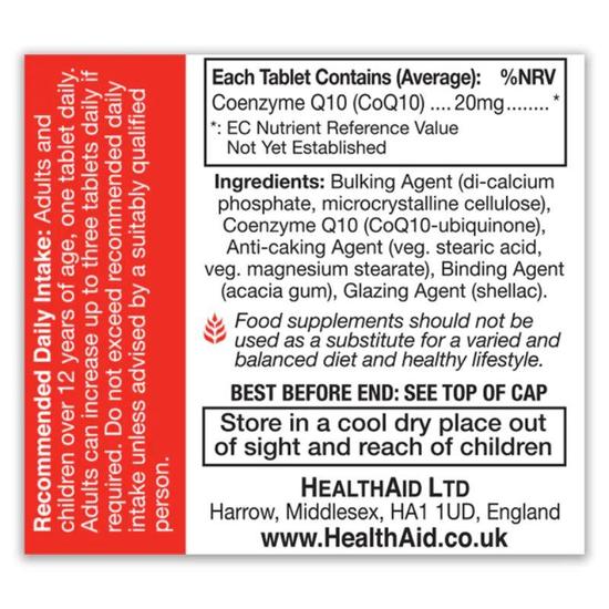 Health Aid CoQ-10 20mg Tablets 30 Tablets