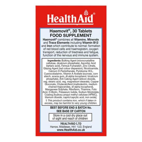 Health Aid Haemovit Tablets 30 Tablets