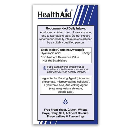 Health Aid Hyaluronic Acid 55mg Tablets 30 Tablets