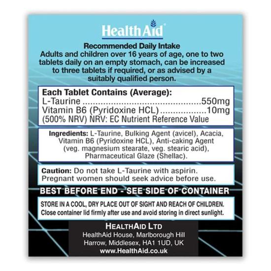 Health Aid L-Taurine 550mg Tablets 60 Tablets