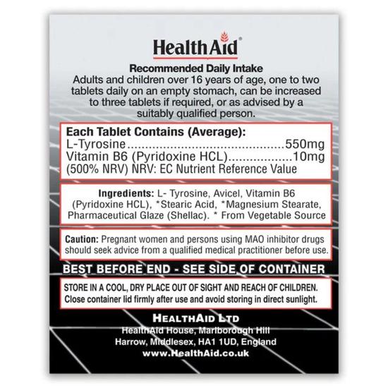 Health Aid L-Tyrosine 550mg Tablets 60 Tablets