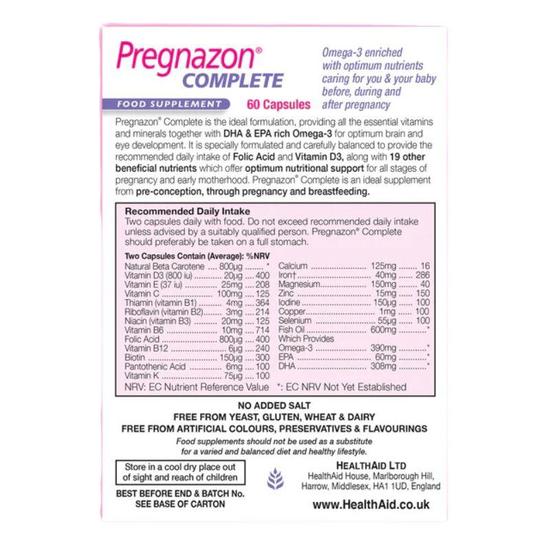 Health Aid Pregnazon Complete Capsules | Sales & Offers