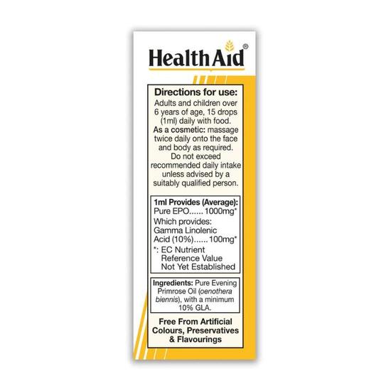 Health Aid Pure Evening Primrose Oil 10% GLA 25ml