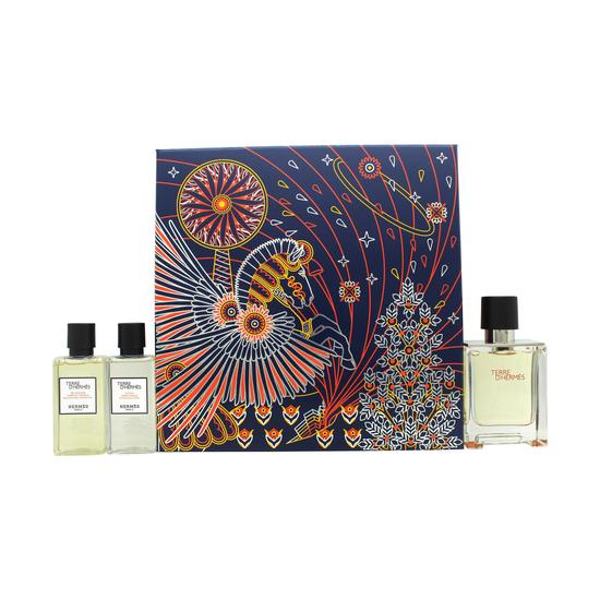 Hermès Terre d'Hermes Gift Set 50ml Eau De Toilette + 40ml Shower Gel + 40ml Aftershave Lotion