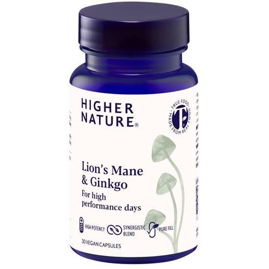 Higher Nature Lion's Mane & Ginkgo Capsules 30 Capsules