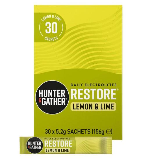 Hunter and Gather Restore Lemon & Lime Electrolyte Sachets 30 Sachets