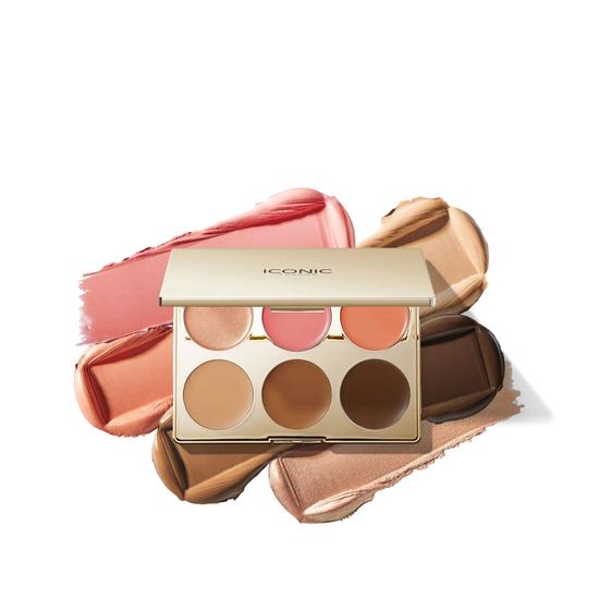 ICONIC London Multi-Use Cream Blush, Bronze & Highlight Palette