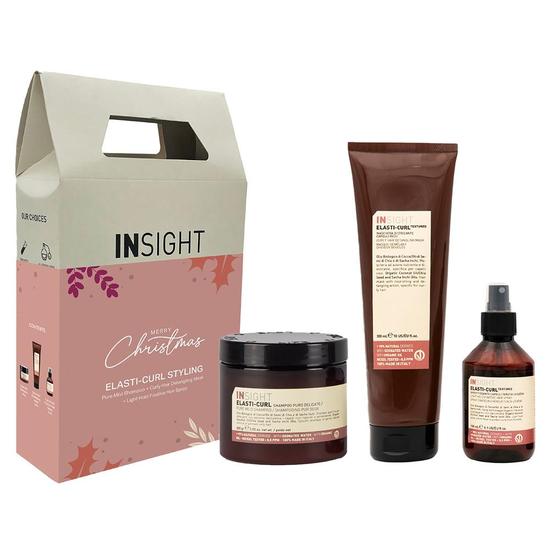 Insight 2024 Insight Xmas Trio Box Elasti-Curl For Curly Hair Contains Shampoo, Mask & Hairspray