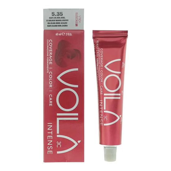 Intercosmo Voila 3c Intense 5.35 Light Golden Mahgant Brown Hair Colour 60ml