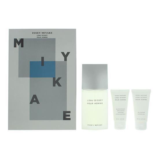 Issey Miyake L'Eau D'Issey Pour Homme Eau De Toilette 125ml, Shower Gel 50ml + Aftershave Balm 50ml Gift Set For Him 125ml