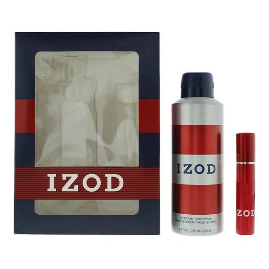 Izod Red Gift Set: Eau De Toilette 15ml Body Spray 200ml 2 Piece