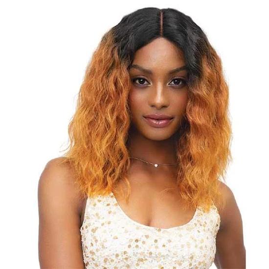 Janet Collection Extended Deep Part Synthetic Campbell Lace Wig 1B