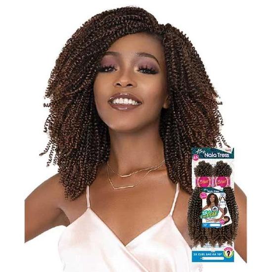 Janet Collection Nala Tress Afro Synthetic 2x Curl Bae 4a Braid 10 Inches / OET1B/BURG