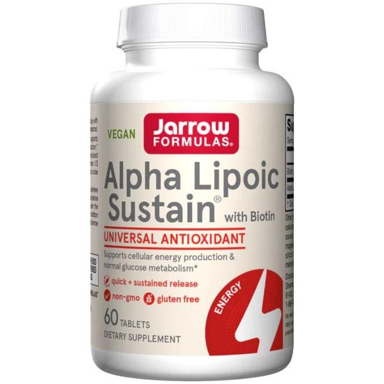 Jarrow Formulas Alpha Lipoic Sustain 300mg With Biotin Tablets 60 Tablets