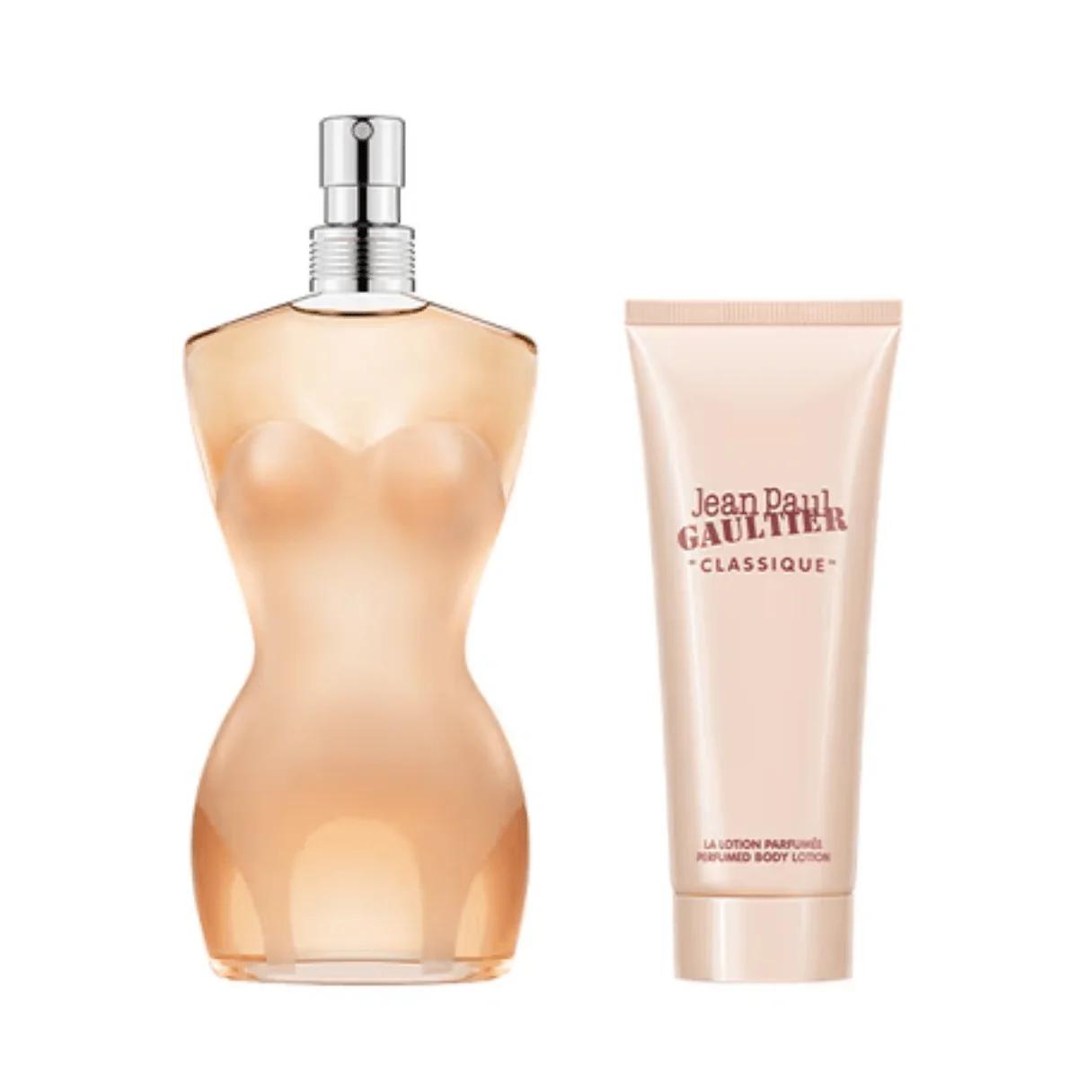 Jean Paul Gaultier Classique Eau De Toilette Women's Perfume Gift Set Spray With Body Lotion 50ml