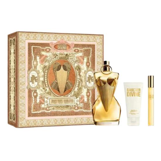 Jean Paul Gaultier Divine Women's Perfume Gift Set 100ml Eau De Parfum + 75ml Body Lotion + 10ml Eau De Parfum