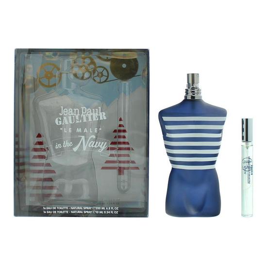 Jean Paul Gaultier JPG Le Male In The Navy Eau De Toilette 200ml & Eau De Toilette 10ml Gift Set