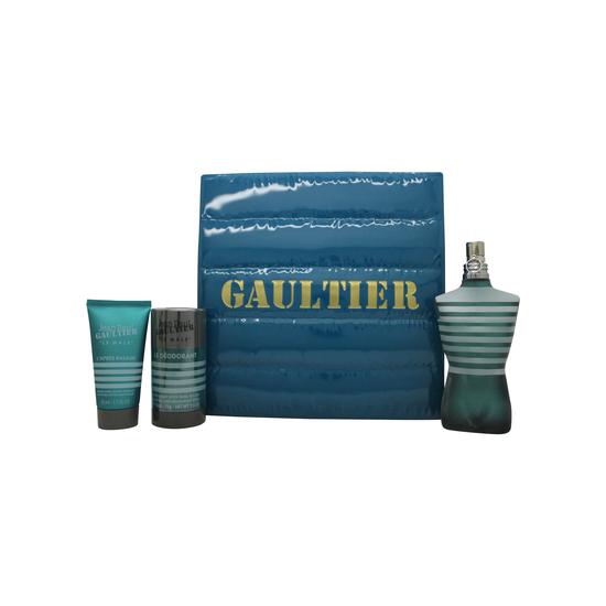 Jean Paul Gaultier Le Male Gift Set 125ml Eau De Toilette + 50ml Aftershave Balm + 75g Deodorant Stick