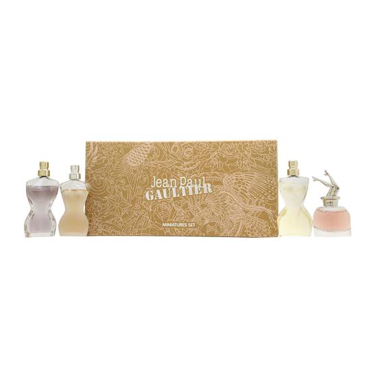 Jean Paul Gaultier Miniatures Gift Set 6ml Scandal Eau De Parfum + 6ml Divine Eau De Parfum + 6ml Classique Eau De Toilette + 6ml La Belle Eau De Parfum