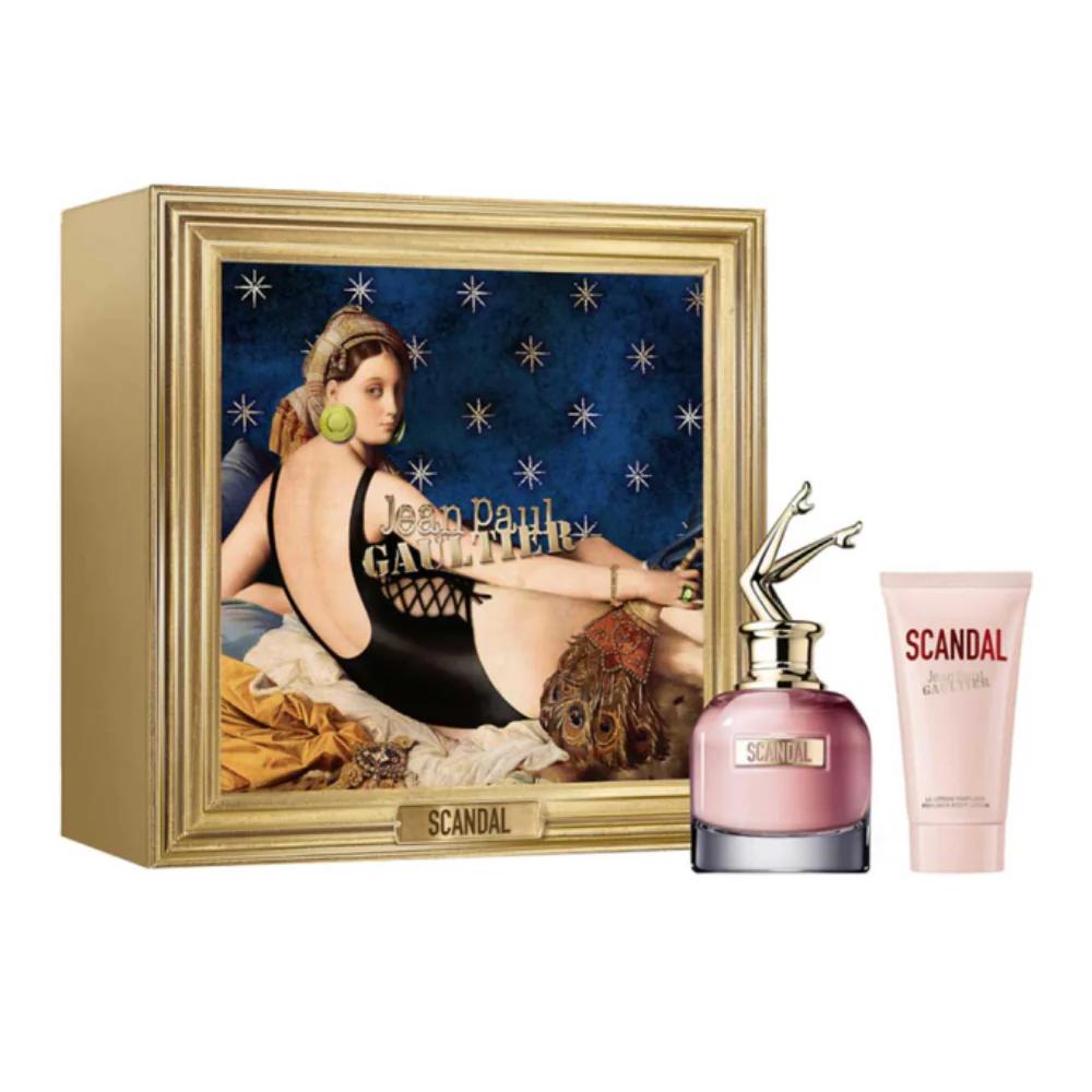 Jean Paul Gaultier Scandal Eau De Parfum Women's Perfume Gift Set Spray With Body Lotion 80ml