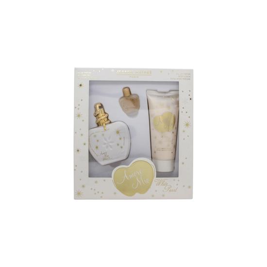 Jeanne Arthes Amour Mio White Pearl Gift Set 100ml Eau De Parfum + 100ml Body Lotion + 7ml Eau De Parfum