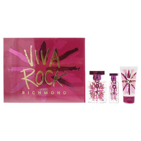 John Richmond Viva Rock Eau De Toilette 50ml, Eau De Toilette 15ml & Body Lotion 50ml Set 50ml