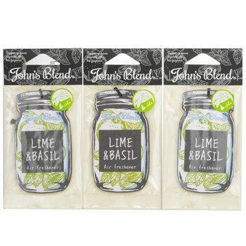John's Blend Air Freshener Lime & Basil 3pcs