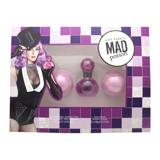 Katy Perry Mad Potion Gift Set 30ml Eau De Parfum + Bath Bomb 2 x 100g