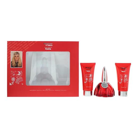 Kesha Whatever It Takes Gift Set: Eau De Parfum 100ml Body Lotion 100ml Shower Gel 100ml 3 Piece