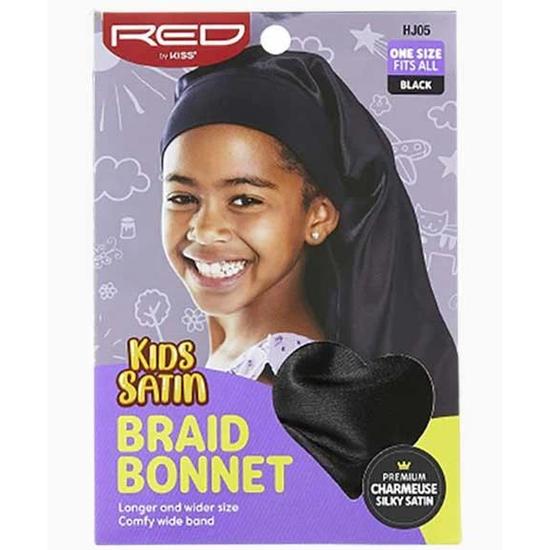 Kiss Kids Satin Braid Bonnet HJ05 One Size / Black