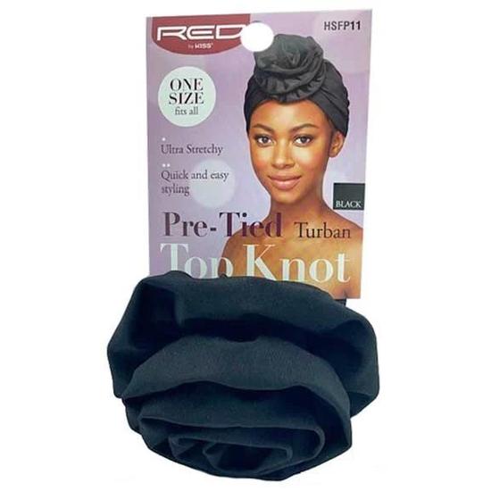 Kiss Pre Tied Top Knot Turban HSFP11 Black One Size