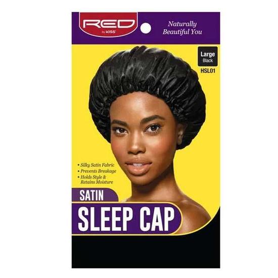 Kiss Satin Sleep Cap Black HSL01 Large