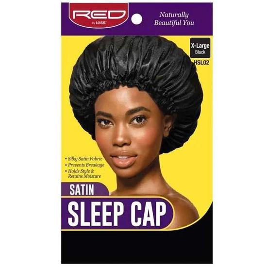 Kiss Satin Sleep Cap Black HSL02 X Large