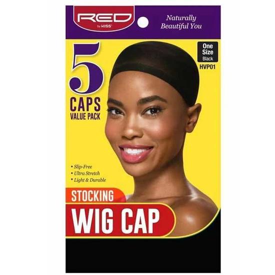 Kiss Stocking Wig Cap Capsules Value Pack Black HVP01 5 Capsules