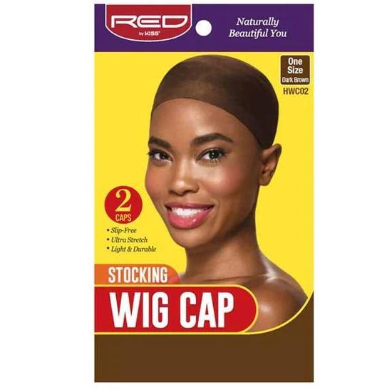 Kiss Stocking Wig Cap Dark Brown HWC02 2 caps