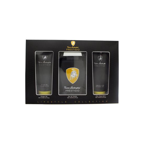 Lamborghini Prestigio Gift Set 125ml Eau De Toilette + 100ml Shower Gel + 100ml Aftershave Balm