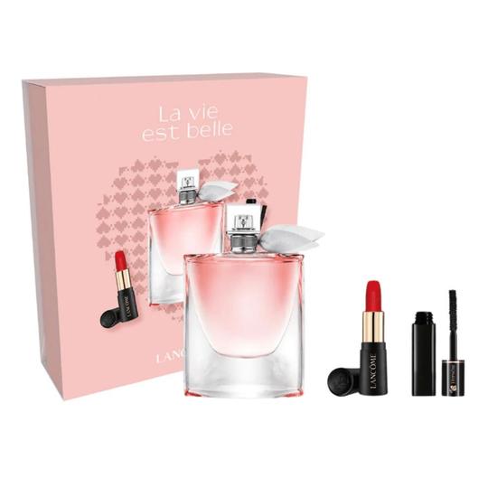 Lancôme La Vie Est Belle Women's Gift Set 100ml Eau De Parfum + 2ml Hypnose Mascara + Mini Matte 505 Lipstick