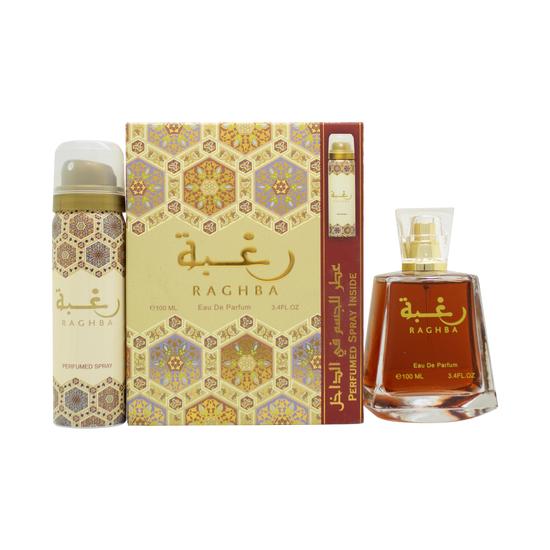 Lattafa Raghba Gift Set 100ml Eau De Parfum + 50ml Deodorant Spray