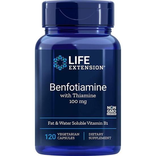 Life Extension Benfotiamine With Thiamine 100mg Vegicaps 120 Vegicaps