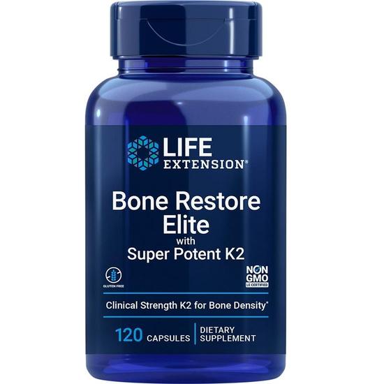 Life Extension Bone Restore Elite With Super Potent K2 Capsules 120 Capsules