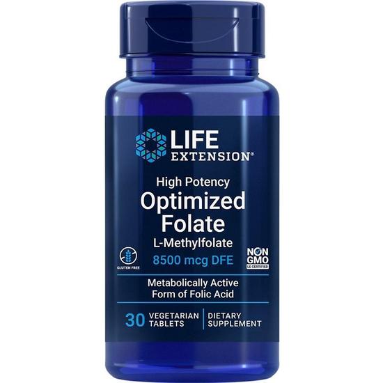 Life Extension High Potency Optimised Folate Tablets 30 Tablets