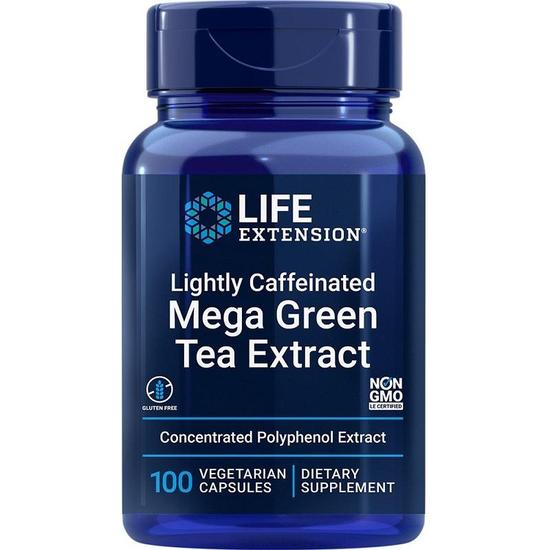 Life Extension Lightly Caffeinated Mega Green Tea Extract Vegicaps 100 Vegicaps