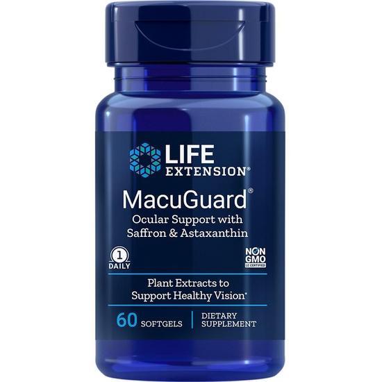 Life Extension MacuGuard Ocular Support With Saffron & Astaxanthin Softgels 60 Softgels