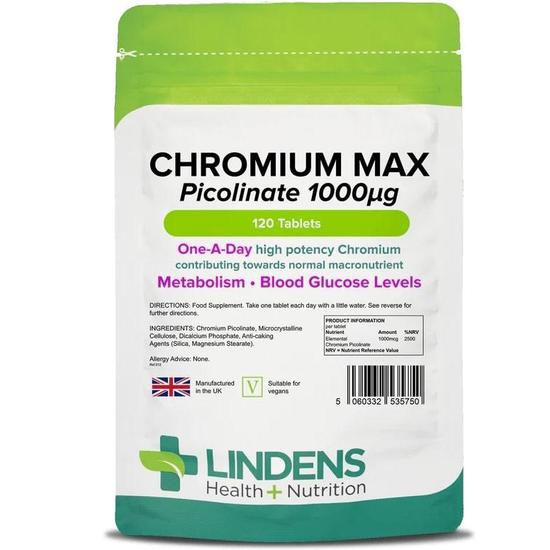 Lindens Chromium Max 1000mcg Tablets 120 Tablets