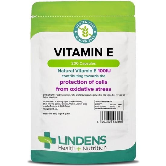 Lindens Vitamin E 100IU Capsules 200 Capsules