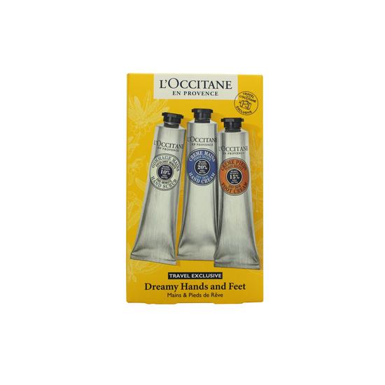 L'Occitane Dreamy Hands & Feet Gift Set 75ml Hand Scrub + 75ml Hand Cream + 75ml Foot Cream